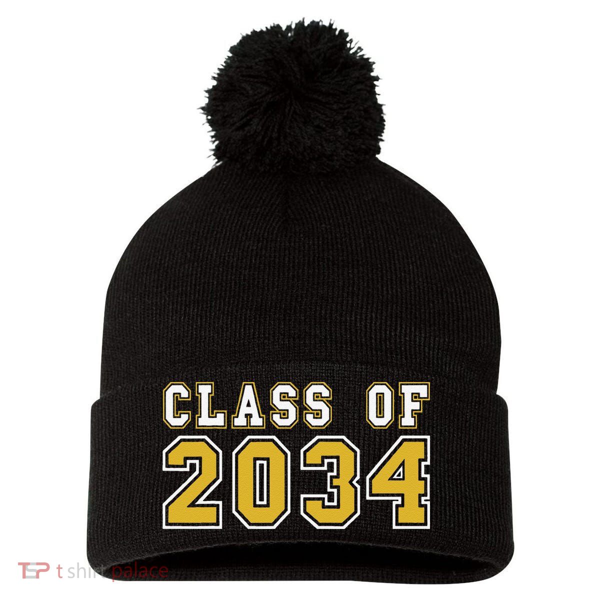 Class Of 2034 Graduation First Day Of Kindergarten PreK Pom Pom 12in Knit Beanie