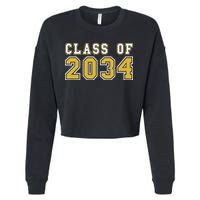 Class Of 2034 Graduation First Day Of Kindergarten PreK Cropped Pullover Crew