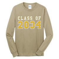 Class Of 2034 Graduation First Day Of Kindergarten PreK Tall Long Sleeve T-Shirt