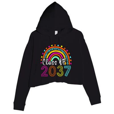 Class Of 2037 Kindergarten Prek Grow With Me Graduation Crop Fleece Hoodie