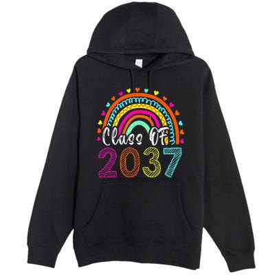 Class Of 2037 Kindergarten Prek Grow With Me Graduation Premium Pullover Hoodie