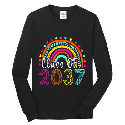Class Of 2037 Kindergarten Prek Grow With Me Graduation Tall Long Sleeve T-Shirt