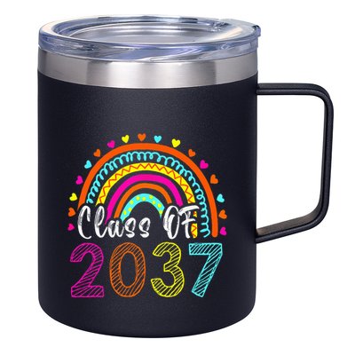 Class Of 2037 Kindergarten Prek Grow With Me Graduation 12oz Stainless Steel Coffee Mug