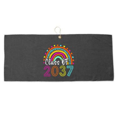 Class Of 2037 Kindergarten Prek Grow With Me Graduation Large Microfiber Waffle Golf Towel