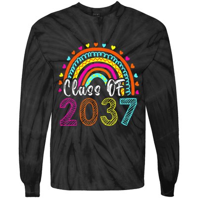 Class Of 2037 Kindergarten Prek Grow With Me Graduation Tie-Dye Long Sleeve Shirt