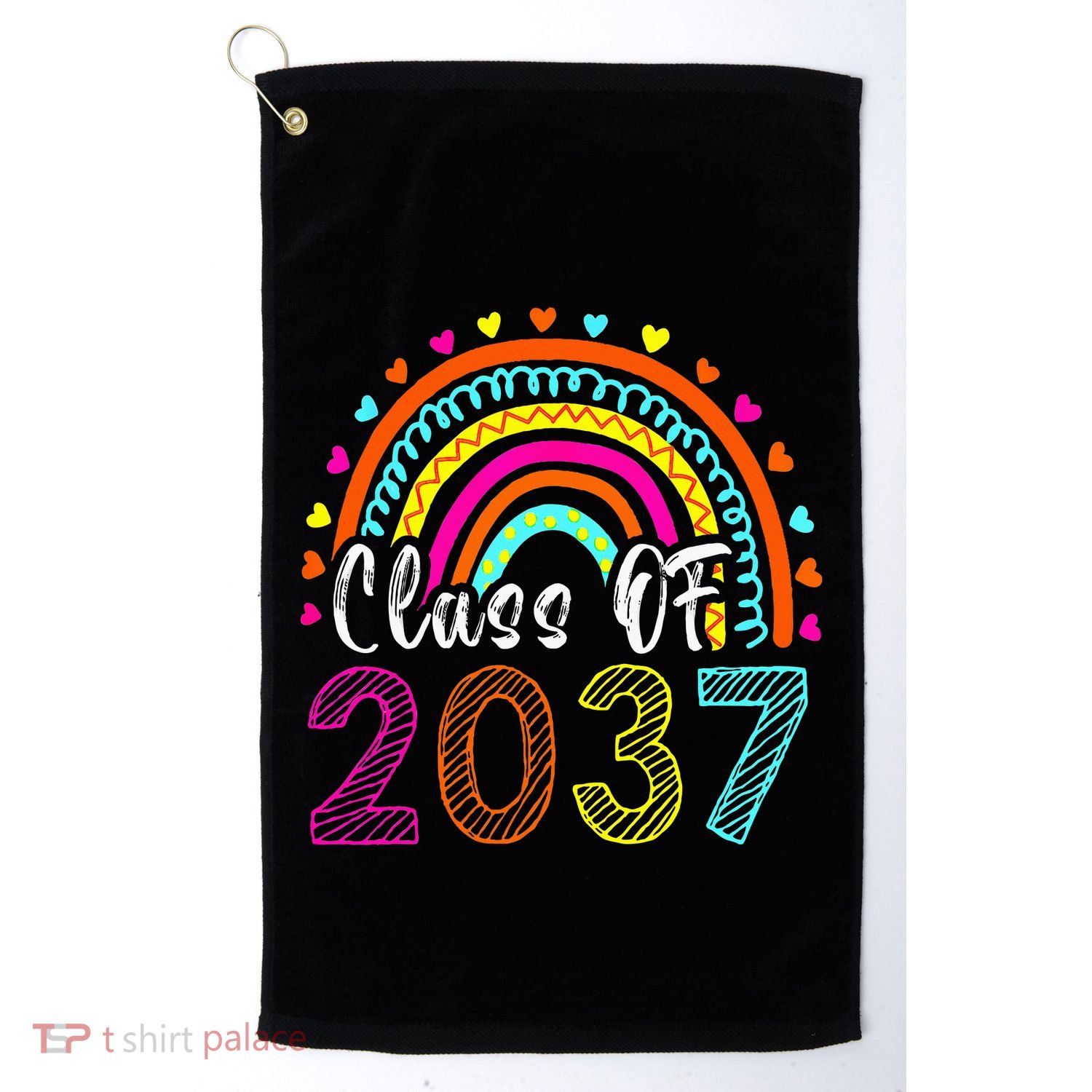 Class Of 2037 Kindergarten Prek Grow With Me Graduation Golf Towel