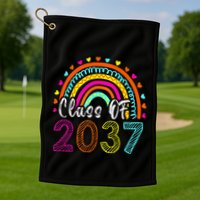 Class Of 2037 Kindergarten Prek Grow With Me Graduation Golf Towel