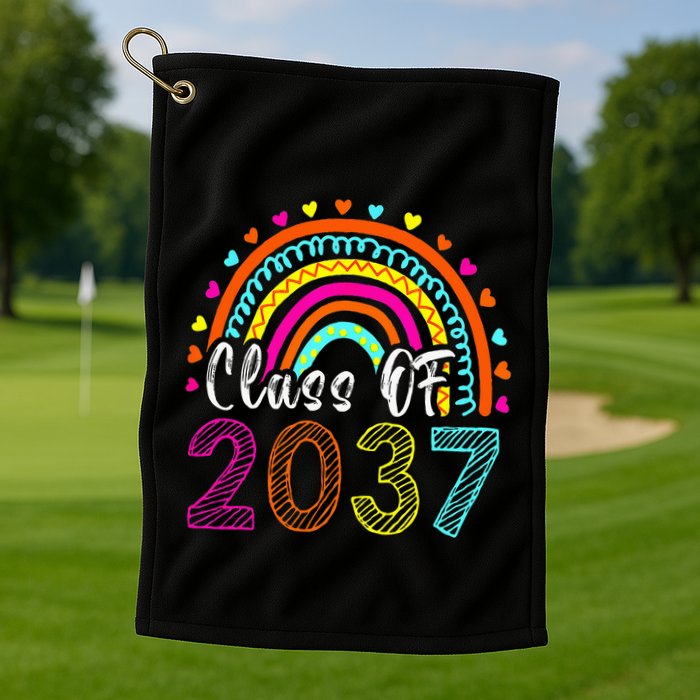 Class Of 2037 Kindergarten Prek Grow With Me Graduation Golf Towel