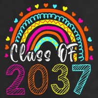 Class Of 2037 Kindergarten Prek Grow With Me Graduation Golf Towel