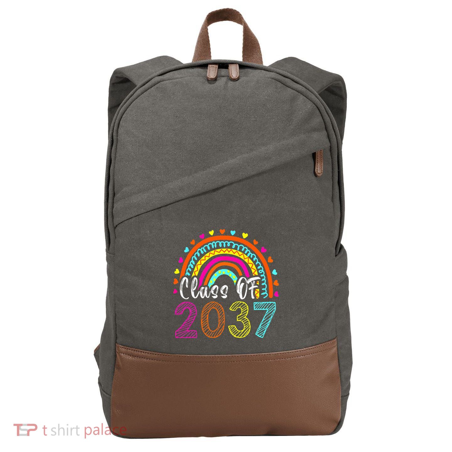 Class Of 2037 Kindergarten Prek Grow With Me Graduation Cotton Canvas Backpack