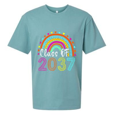 Class Of 2037 Kindergarten Prek Grow With Me Graduation Sueded Cloud Jersey T-Shirt