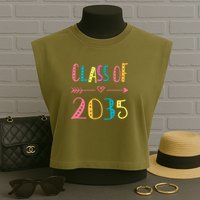 Class Of 2035 Graduation Garment-Dyed Women's Muscle Tee