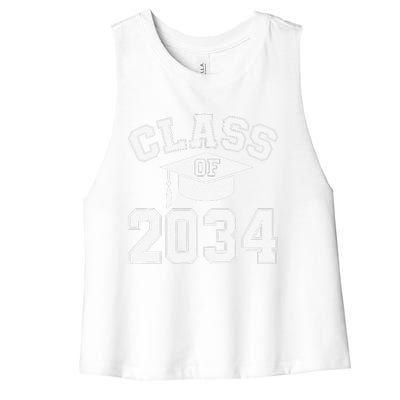 Class Of 2034 Grow With Me First Day Of Kindergarten Gift Women's Racerback Cropped Tank