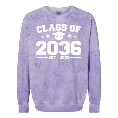 Class Of 2036 Grow With Me Kindergarten Graduation Colorblast Crewneck Sweatshirt