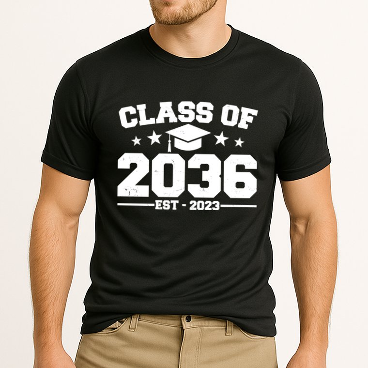 Class Of 2036 Grow With Me Kindergarten Graduation Performance Shirt