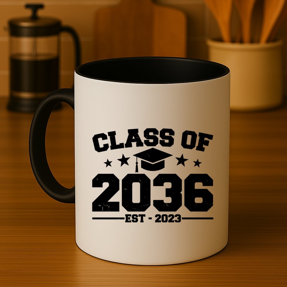Class Of 2036 Grow With Me Kindergarten Graduation Mug