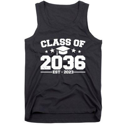 Class Of 2036 Grow With Me Kindergarten Graduation Tank Top