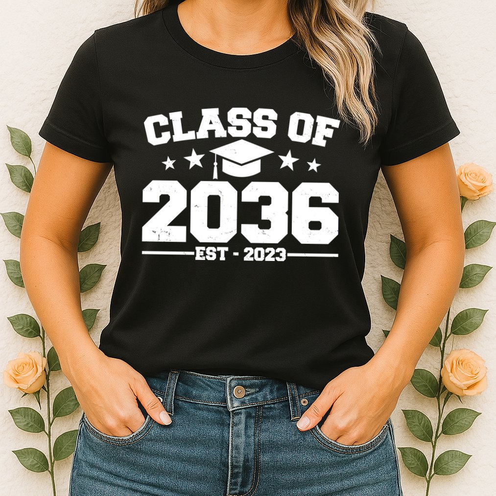 Class Of 2036 Grow With Me Kindergarten Graduation Womens T-Shirt