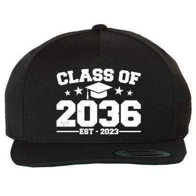 Class Of 2036 Grow With Me Kindergarten Graduation Wool Snapback Cap