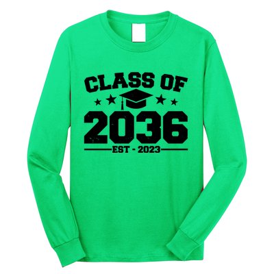 Class Of 2036 Grow With Me Kindergarten Graduation Long Sleeve Shirt