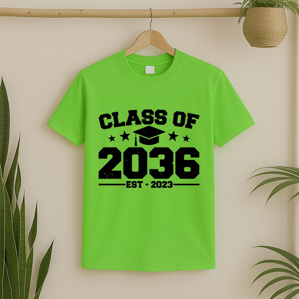 Class Of 2036 Grow With Me Kindergarten Graduation T-Shirt