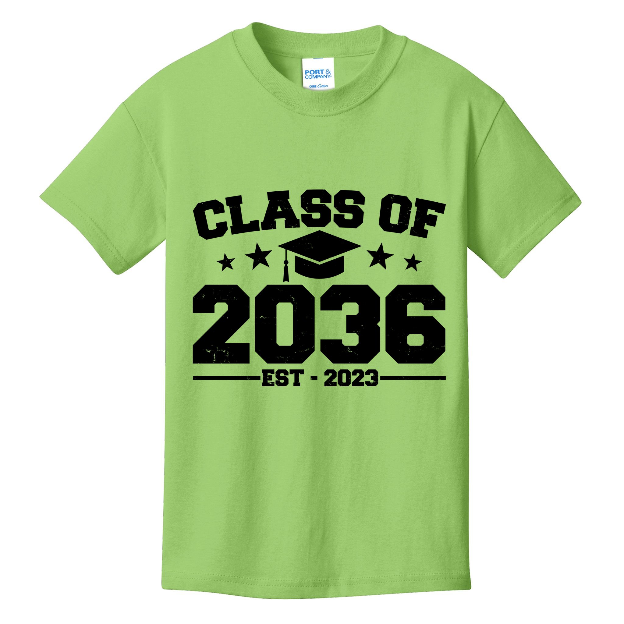 Class Of 2036 Grow With Me Kindergarten Graduation Kids T-Shirt