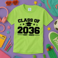 Class Of 2036 Grow With Me Kindergarten Graduation Kids T-Shirt
