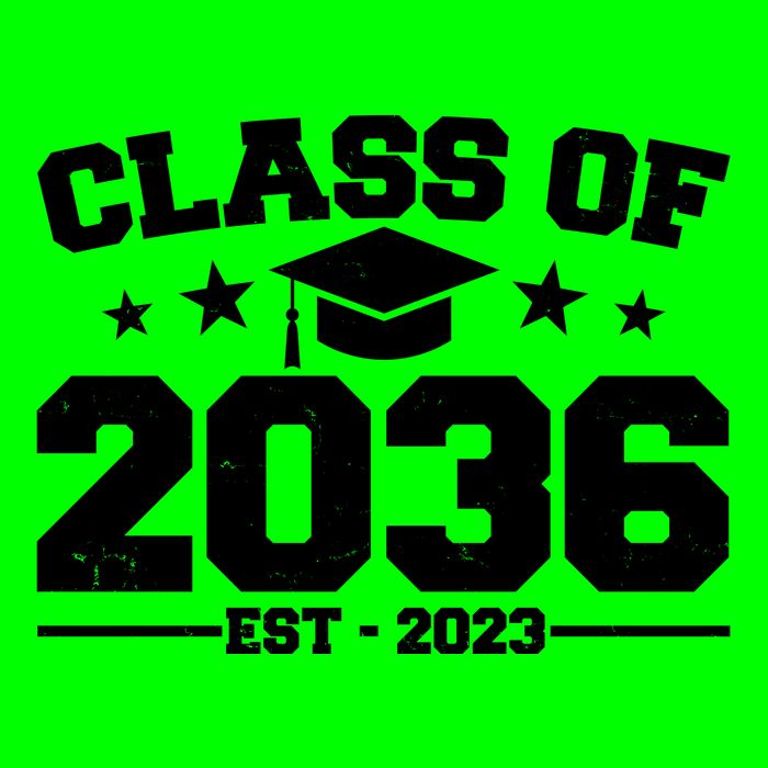 Class Of 2036 Grow With Me Kindergarten Graduation Kids T-Shirt