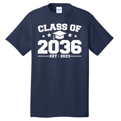 Class Of 2036 Grow With Me Kindergarten Graduation Tall T-Shirt