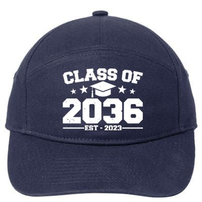 Class Of 2036 Grow With Me Kindergarten Graduation 7-Panel Snapback Hat