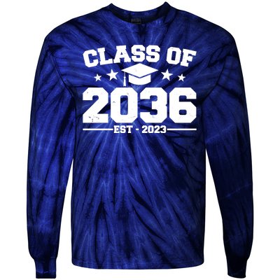 Class Of 2036 Grow With Me Kindergarten Graduation Tie-Dye Long Sleeve Shirt