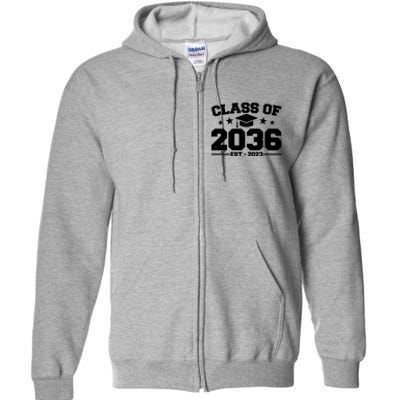 Class Of 2036 Grow With Me Kindergarten Graduation Full Zip Hoodie