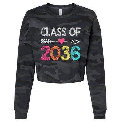 Class Of 2036 Grow With Me First Day Of Kindergarten Cropped Pullover Crew