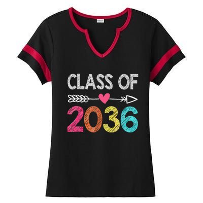 Class Of 2036 Grow With Me First Day Of Kindergarten Ladies Halftime Notch Neck Tee