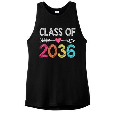 Class Of 2036 Grow With Me First Day Of Kindergarten Ladies PosiCharge Tri-Blend Wicking Tank