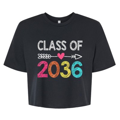 Class Of 2036 Grow With Me First Day Of Kindergarten Bella+Canvas Jersey Crop Tee