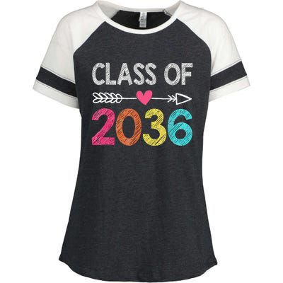 Class Of 2036 Grow With Me First Day Of Kindergarten Enza Ladies Jersey Colorblock Tee