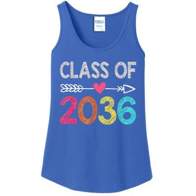 Class Of 2036 Grow With Me First Day Of Kindergarten Ladies Essential Tank