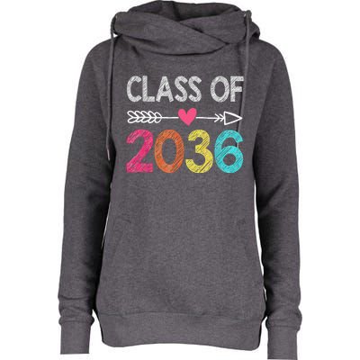 Class Of 2036 Grow With Me First Day Of Kindergarten Womens Funnel Neck Pullover Hood