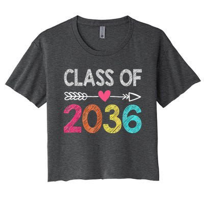 Class Of 2036 Grow With Me First Day Of Kindergarten Women's Crop Top Tee