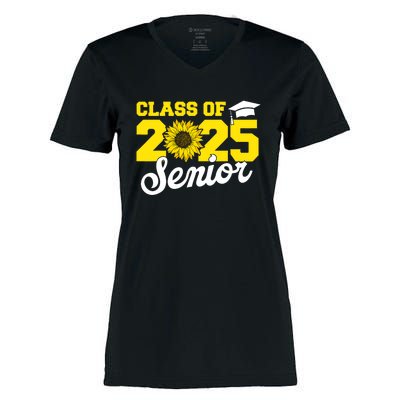 Class Of 2025 Senior 2025 Sunflower Back To School 2025 Girl Women's Momentum V-Neck T-Shirt