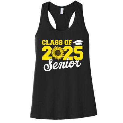 Class Of 2025 Senior 2025 Sunflower Back To School 2025 Girl Women's Racerback Tank