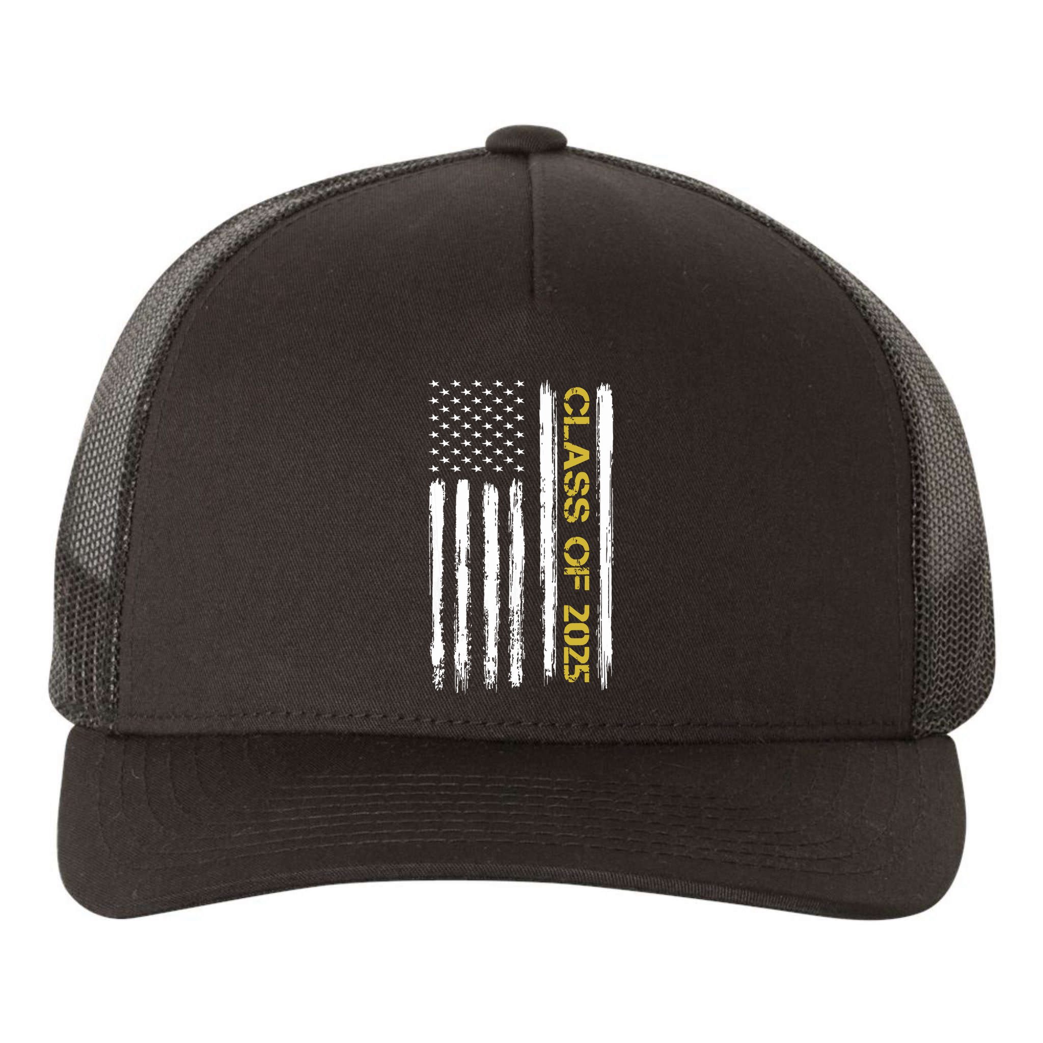 Class Of 2025 Senior Patriotic American Flag Graduation Gift Yupoong Adult 5-Panel Trucker Hat
