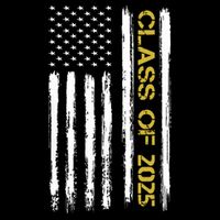 Class Of 2025 Senior Patriotic American Flag Graduation Gift Flat Bill Trucker Hat