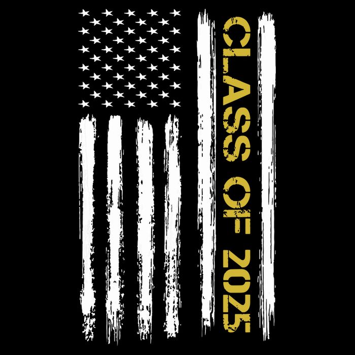 Class Of 2025 Senior Patriotic American Flag Graduation Gift Flat Bill Trucker Hat