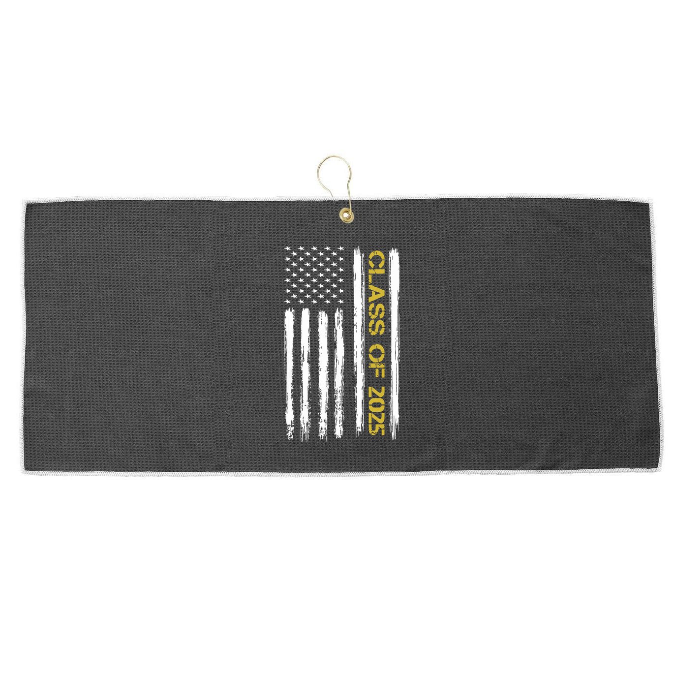 Class Of 2025 Senior Patriotic American Flag Graduation Gift Large Microfiber Waffle Golf Towel