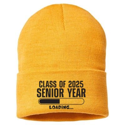 Class Of 2025 Senior Year Loading Funny Senior 2025 Sustainable Knit Beanie