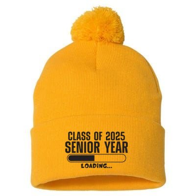 Class Of 2025 Senior Year Loading Funny Senior 2025 Pom Pom 12in Knit Beanie