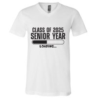 Class Of 2025 Senior Year Loading Funny Senior 2025 V-Neck T-Shirt