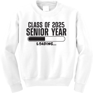 Class Of 2025 Senior Year Loading Funny Senior 2025 Kids Sweatshirt